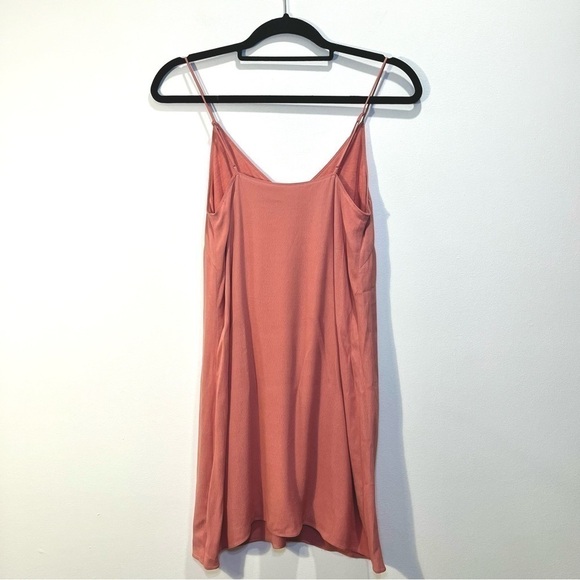 Aritzia Wilfred Free Vivienne Pink V Neck Mini Camisole Minimalist Slip Dress - Picture 8 of 9